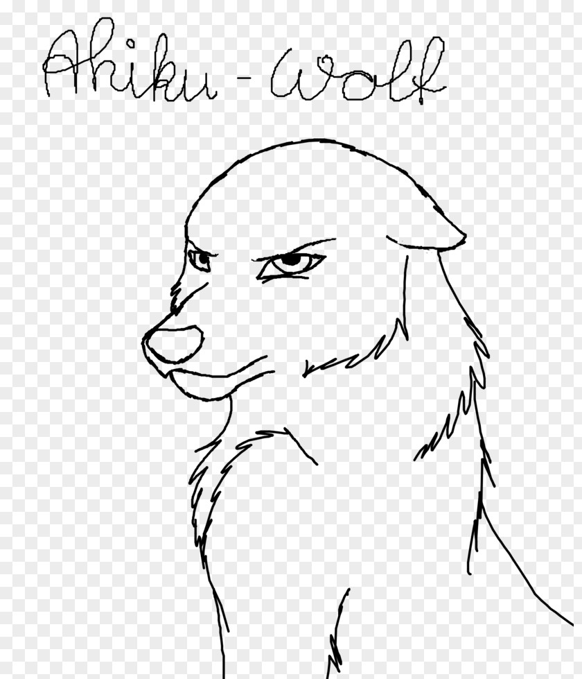 Cartoon Wolf Line Art Dog Drawing DeviantArt PNG
