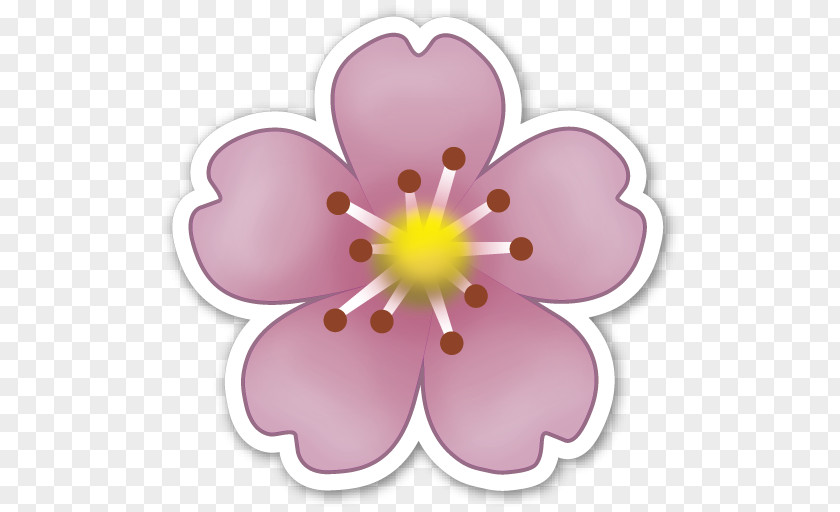 Cherry Blossom Emoji Sticker Flower IPhone Emoticon PNG