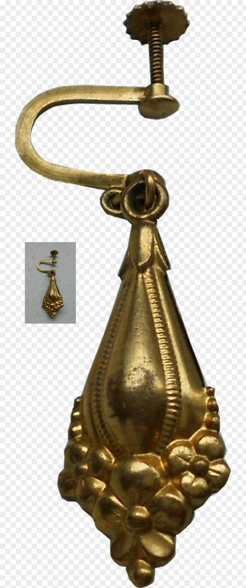 Gold Earring 01504 Bronze Material Artifact Ghanta PNG