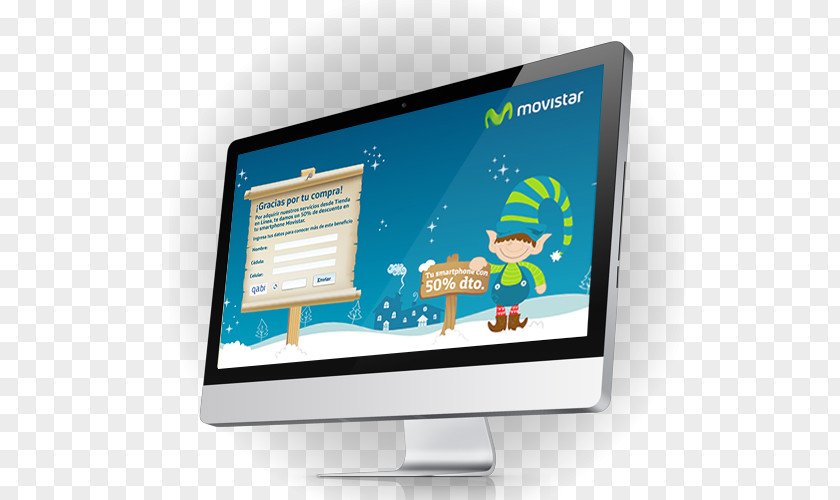 Movistar LED-backlit LCD Computer Monitors Television Output Device Liquid-crystal Display PNG