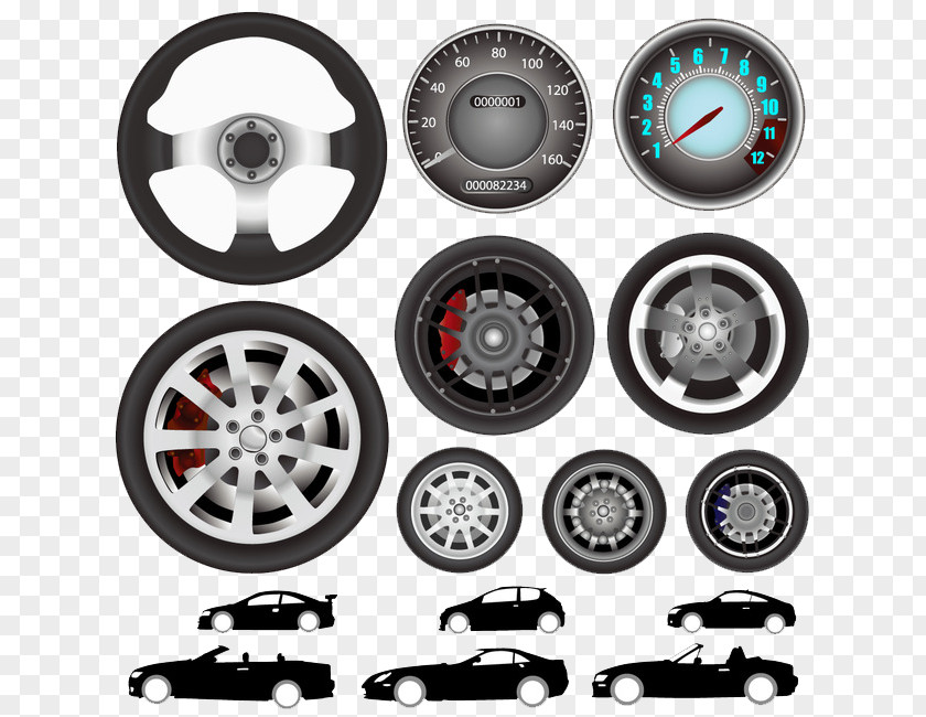 Car Accessories Steering Wheel Of Instrument Tire PNG