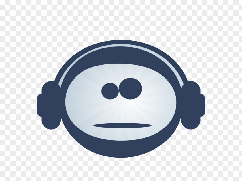 Cute Smiley Face Headphones Logo Clip Art PNG
