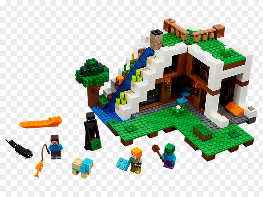 Toy LEGO 21134 Minecraft The Waterfall Base Lego Hamleys PNG