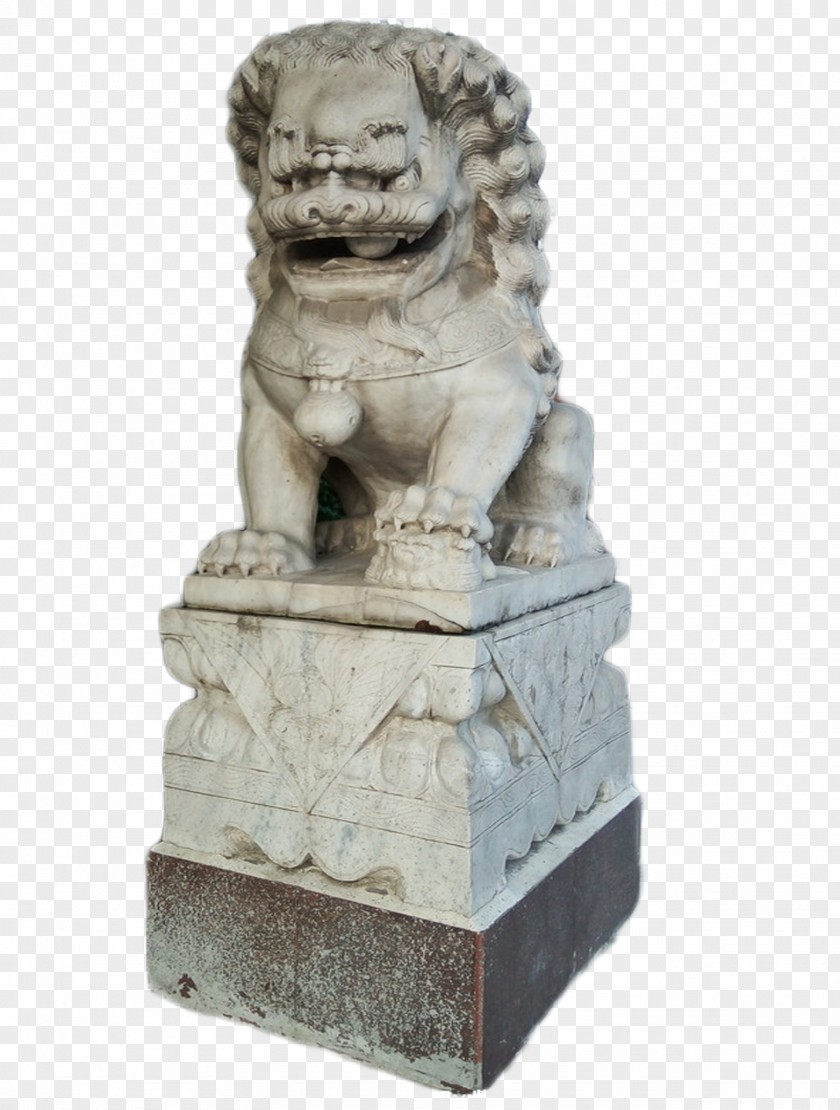 Ancient Chinese Wind Stone Lion Pier China Guardian Lions PNG