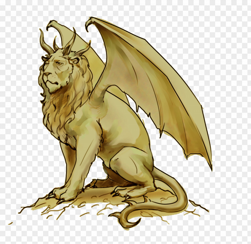 Lion Manticore Dragon Legendary Creature Drawing PNG