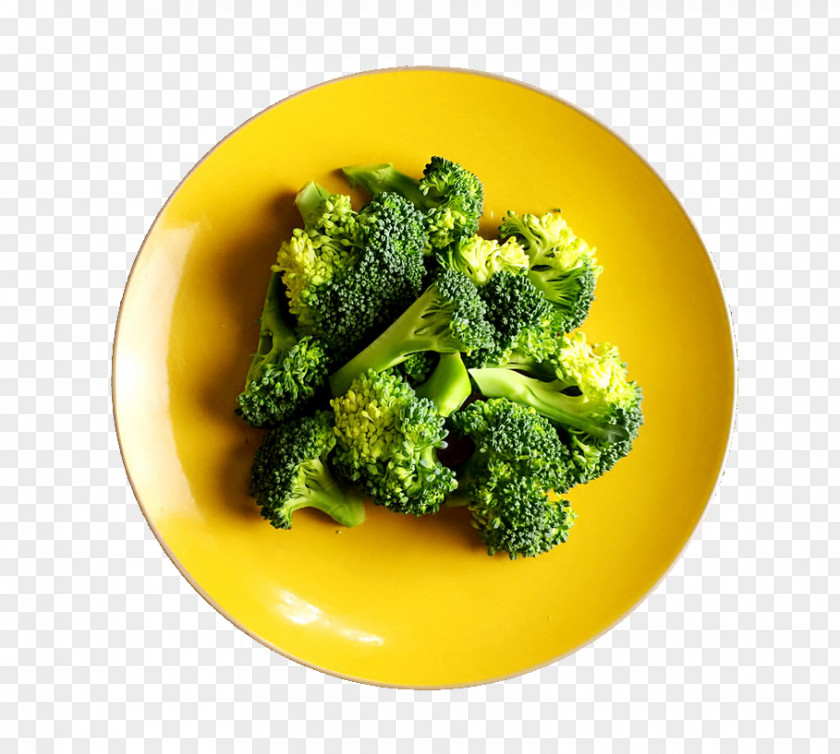 Yellow Plate Of Broccoli Food Vegetable Bitter Melon Fat PNG