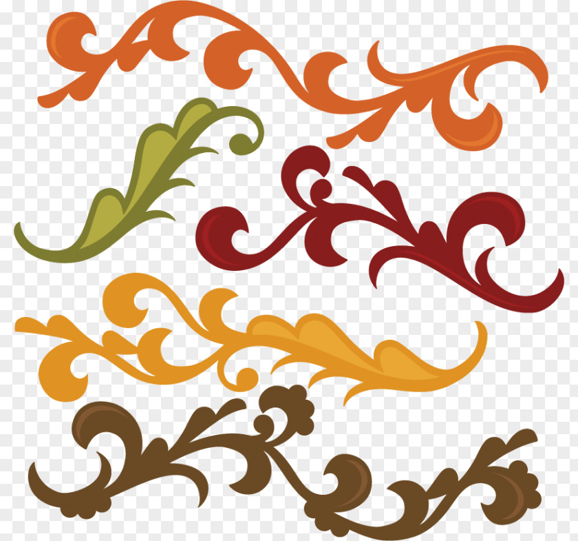 Fall Filigree Clip Art Image PNG