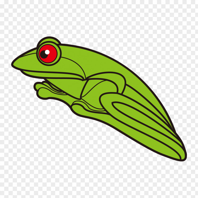Vector Green Frog Tree Clip Art PNG