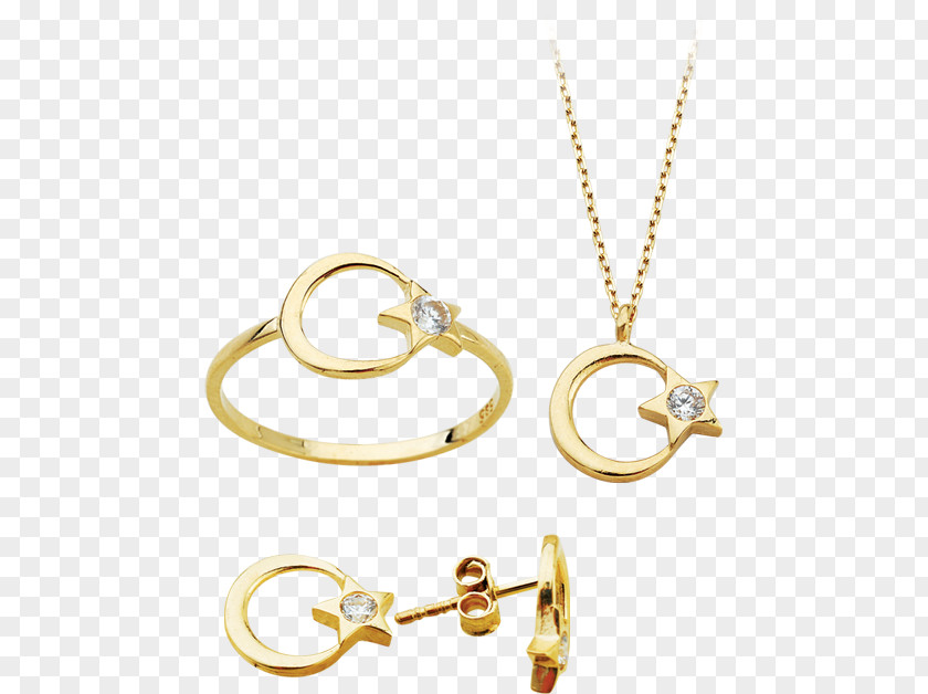 Ay Yıldız Earring Necklace Gold Clothing Accessories Charms & Pendants PNG