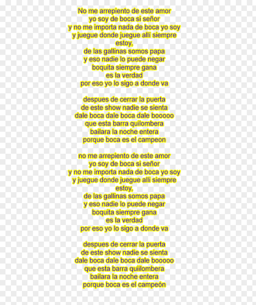 Boca Juniors Song No Me Arrepiento De Este Amor Lyrics Love PNG