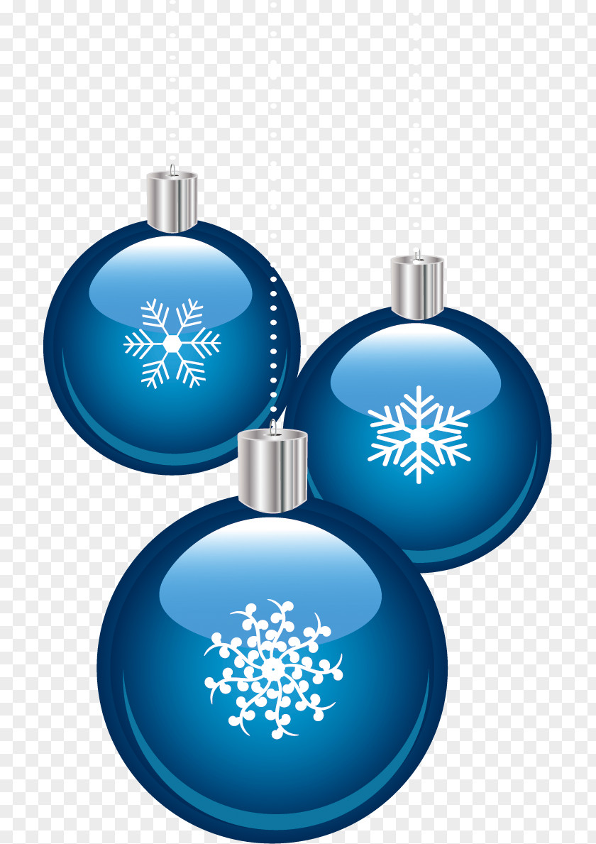 Snowflake Bottle Fitted Christmas Ornament Blue Fototapeta PNG