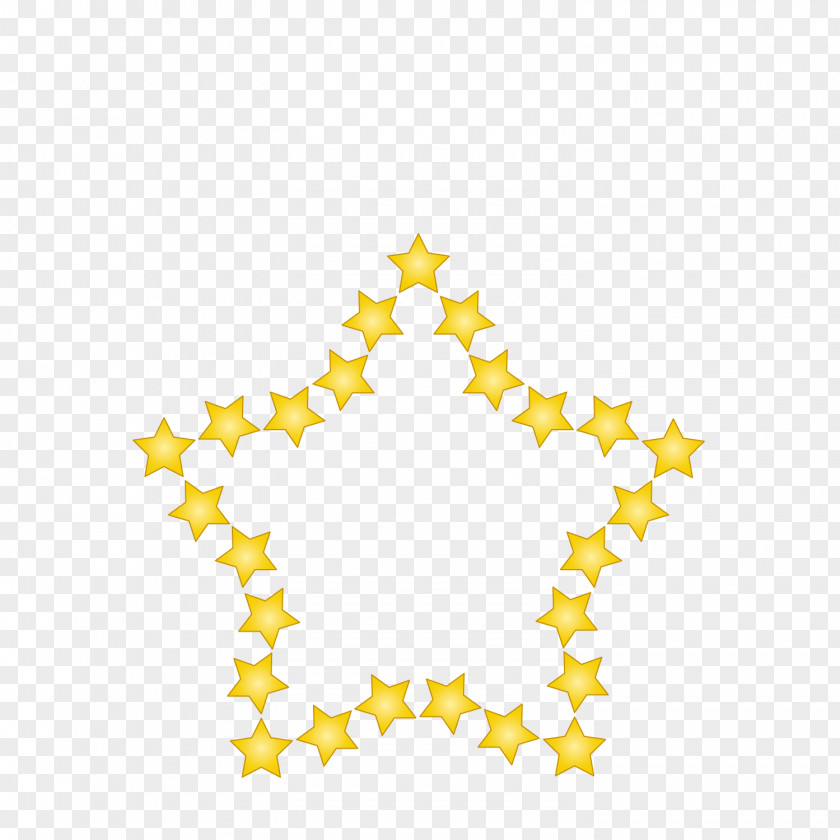 The Five Stars Surround Star Metal PNG