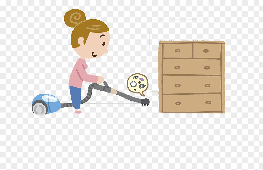 Cleaning Women Vacuum Cleaner Furniture Illustration PNG