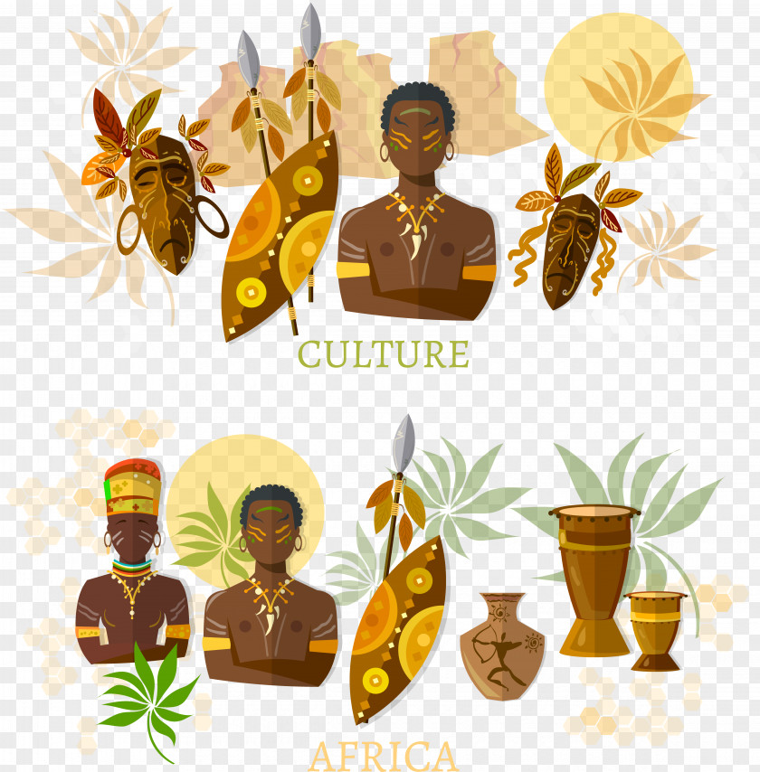 Decorative Africa Travel Material Illustration PNG