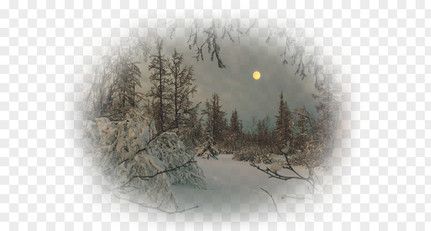 Moon Full Snow Winter Polar Night PNG