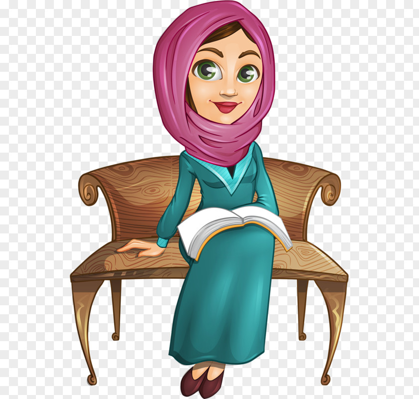 Muslim Girl Islam Woman PNG , Turbaned woman, woman sitting on bench art clipart PNG