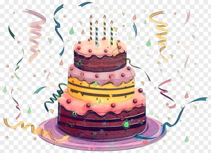 Sugar Paste Pink Birthday Cake PNG