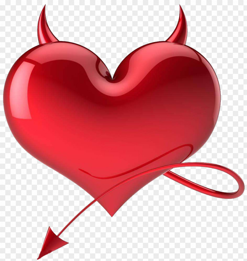 Three Dimensional Satan Heart Devil Love Symbol PNG