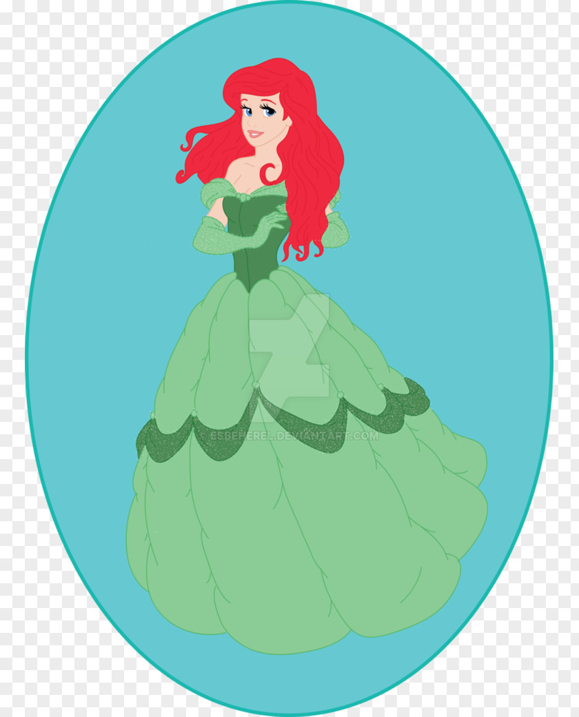 Ariel Watercolor Clip Art Illustration Dress Legendary Creature Design M Group PNG