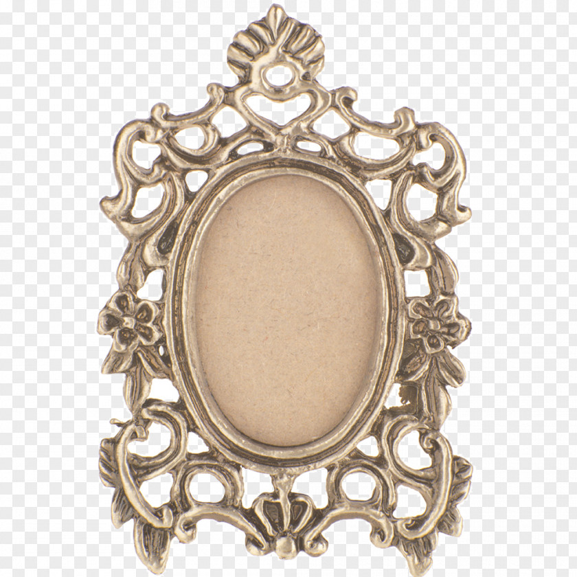Brass Retro Frame Picture PNG