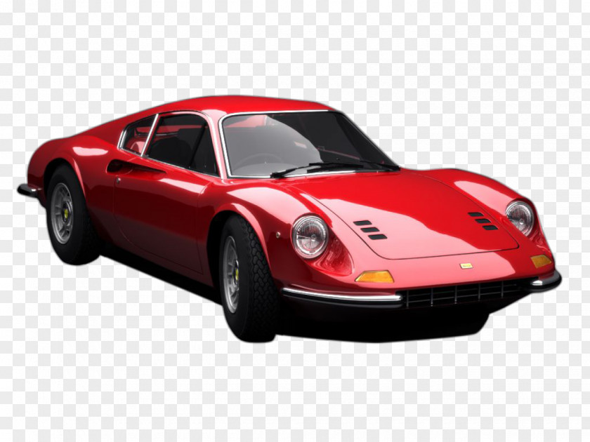 Ferrari Dino 246 206 GT And Car PNG