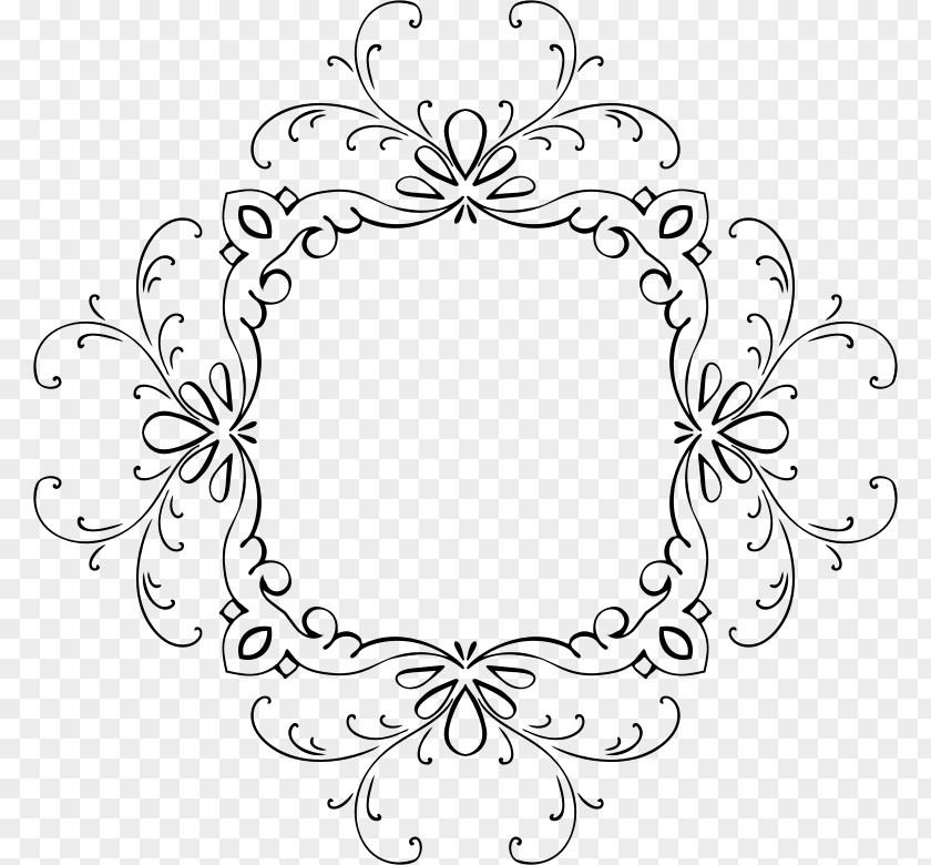 Calligraphic Black And White Art Clip PNG