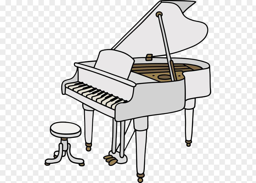 Hand Drawn Piano And Bench Drawing Grand Royalty-free PNG