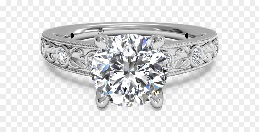 Gold Engagement Ring Ritani Diamond PNG