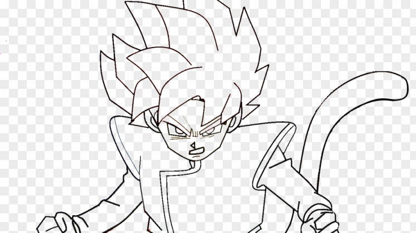 Goku Super Saiyan Line Art Sketch PNG