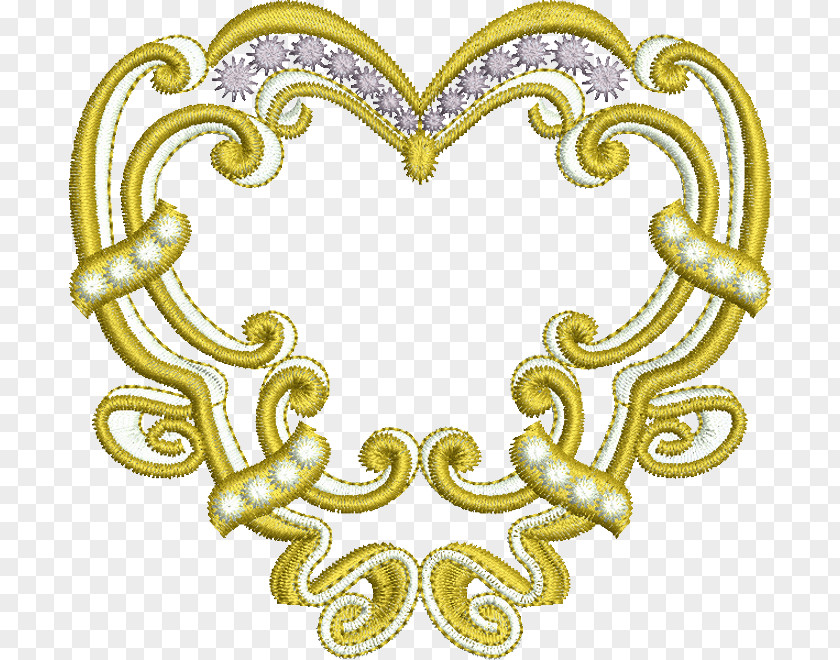 Gold Heart Embroider Now Machine Embroidery Pattern PNG