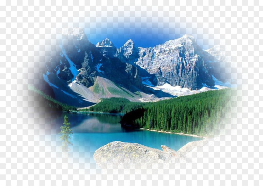 Lake Moraine Banff Louise Bow Mount Rundle PNG