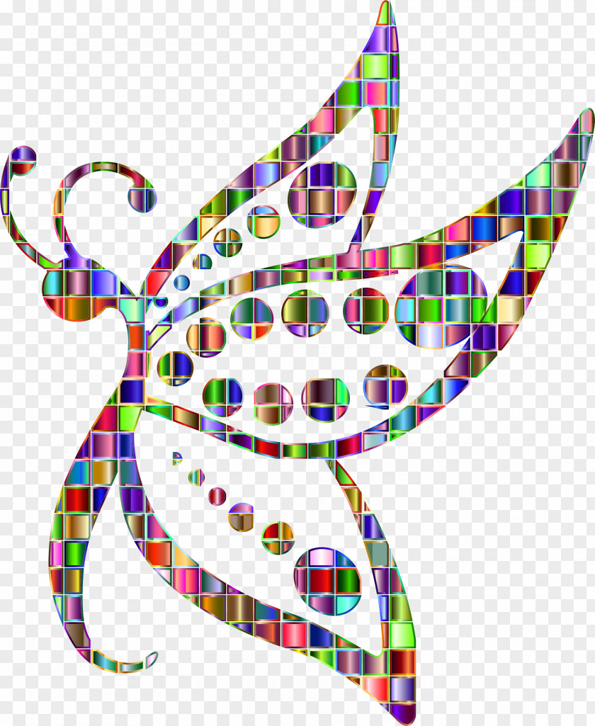 Mosaic Butterfly Clip Art PNG