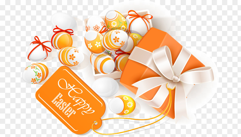 Orange Egg Packs Easter Bunny Gift Wish PNG
