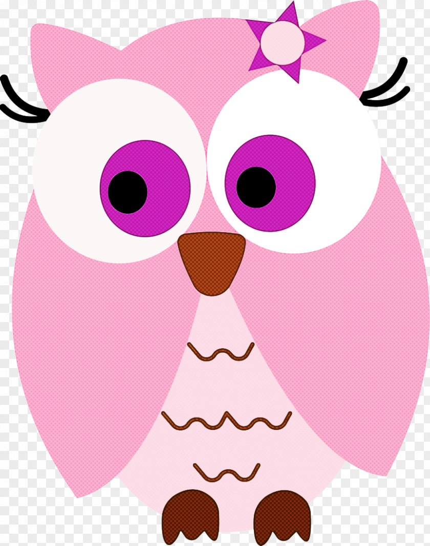 Owl Pink Cartoon Bird Of Prey PNG