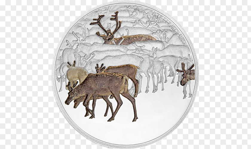 Reindeer Silver Coin Gold PNG