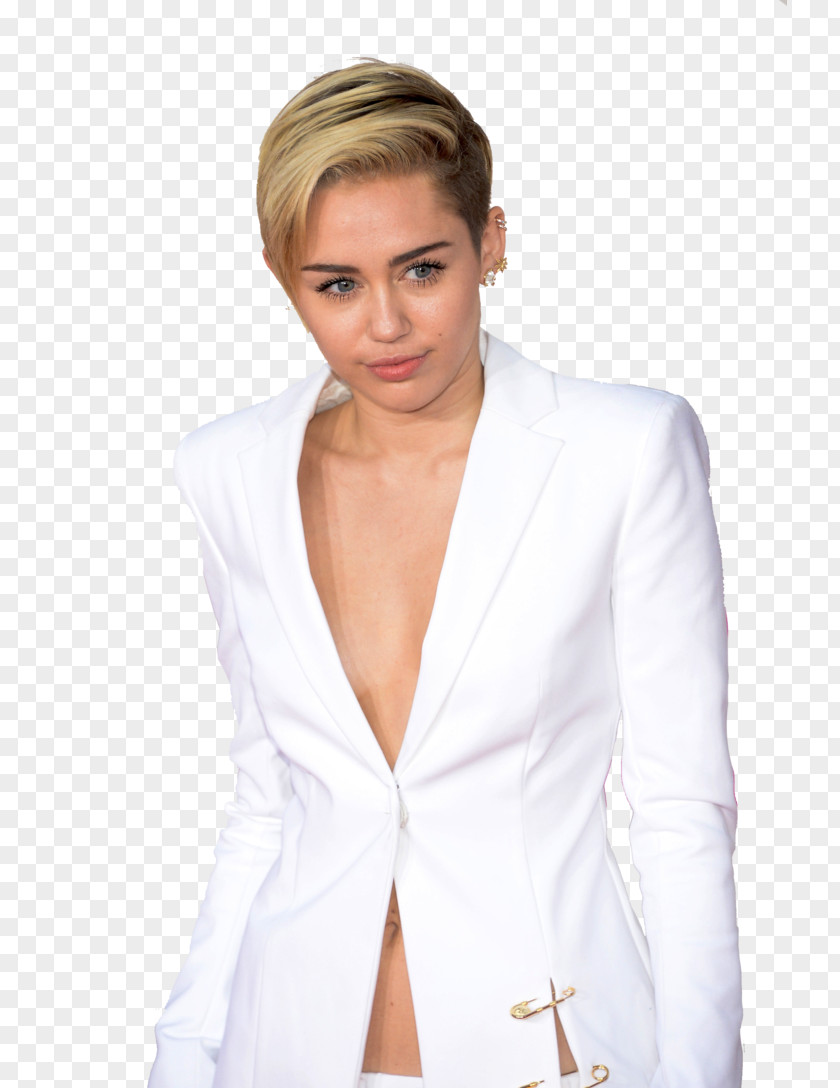 Miley Cyrus Tuxedo M. Blazer Melena Long Hair PNG