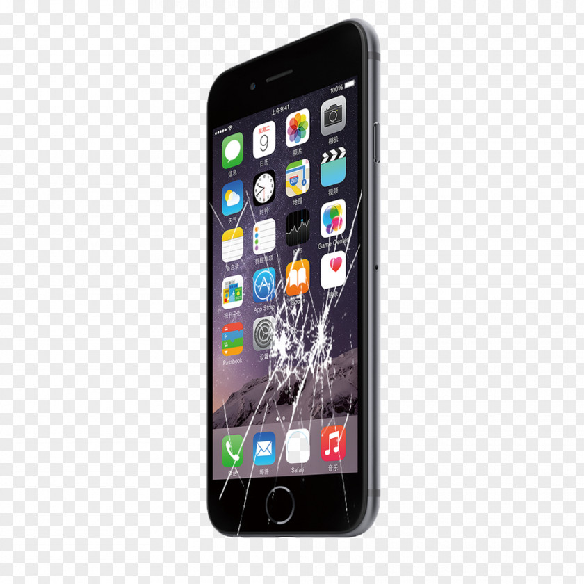 Black Broken Screen Phone IPhone 4 Smartphone 4G Apple LTE PNG