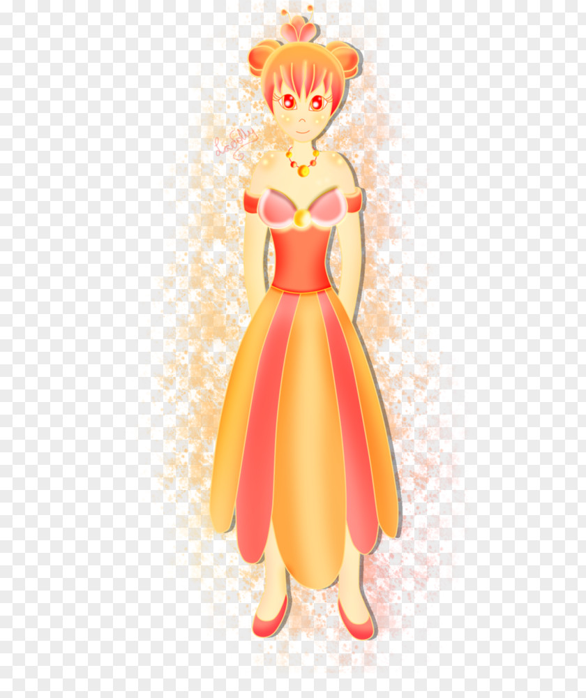 Delicated Flower Costume Design Cartoon Illustration Figurine PNG