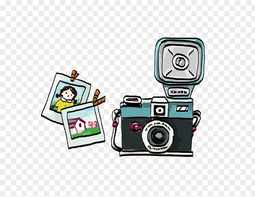 Painted Camera And Photos Digital Cameras Photography PNG