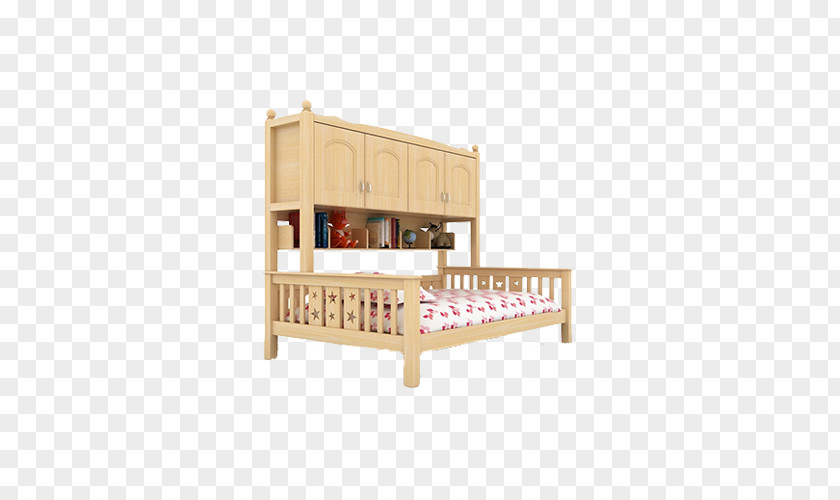 Solid Wood Juvenile Bed Frame Furniture PNG