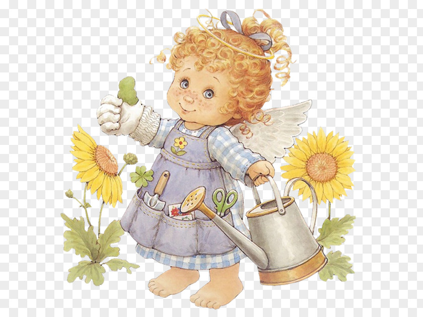 Cute Angel Gardener With Watering Can Free Clipart The Little Diaper Day Care Child Records PNG