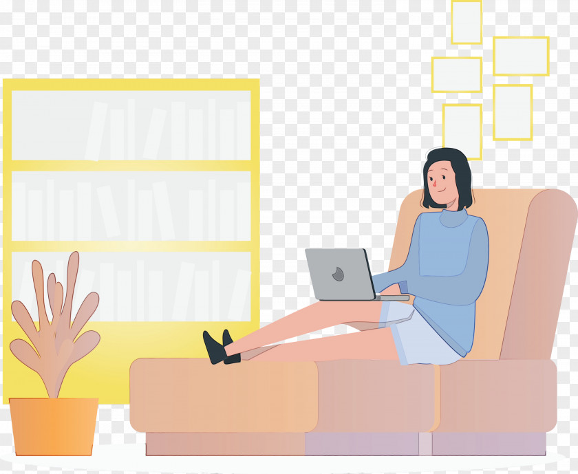 Sitting Cartoon Chair Yellow Meter PNG