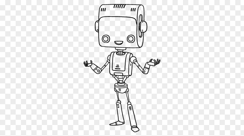 Smart Robot Sketch PNG