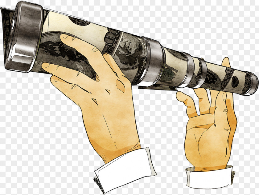 Holding Binoculars Telescope Cartoon PNG