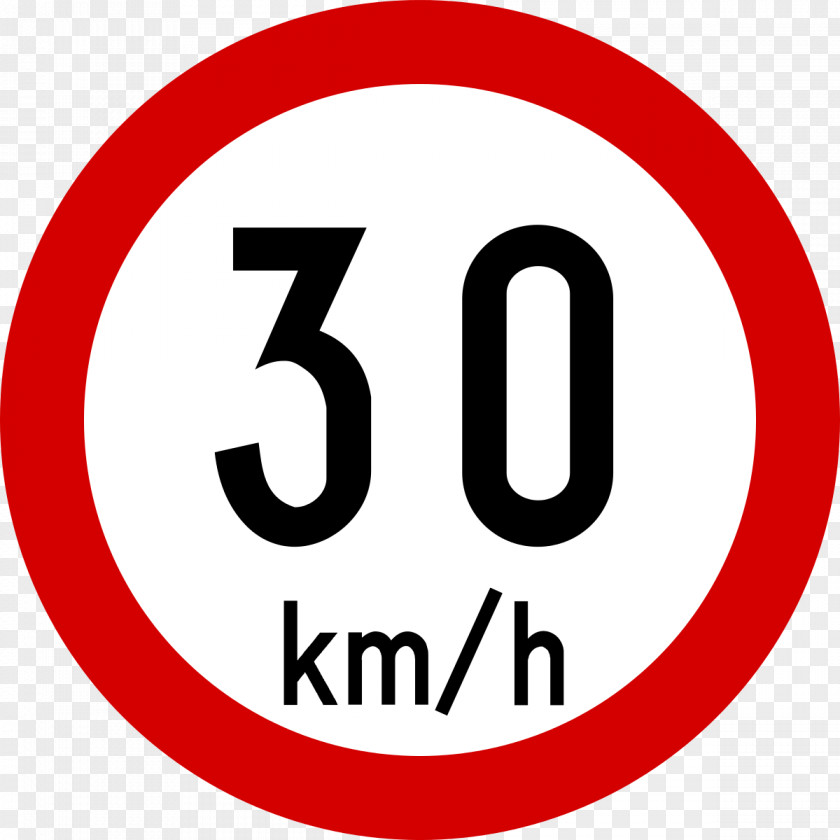 Sign Stop Traffic Speed Limit Road Kilometer Per Hour 30 Km/h Zone PNG