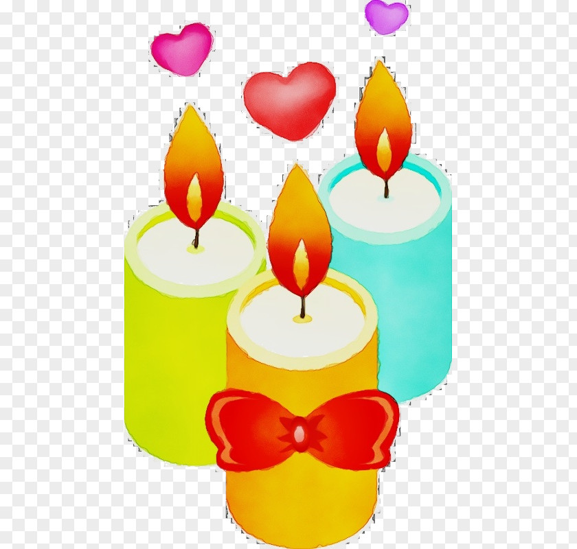 Flameless Candle Heart Birthday PNG
