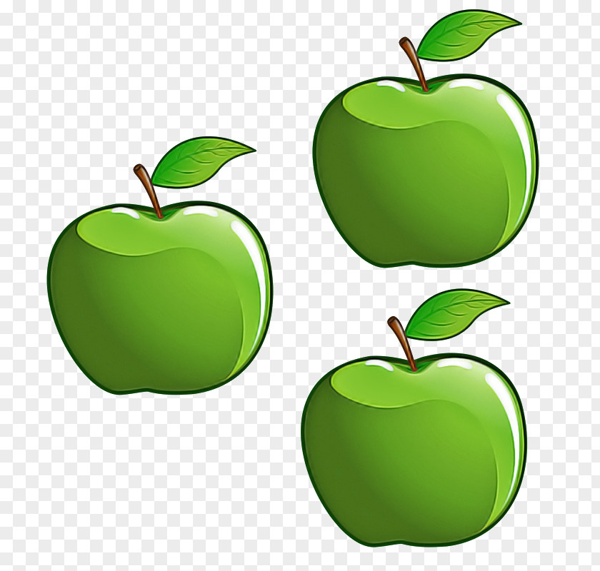 Green Apple Fruit Granny Smith Leaf PNG