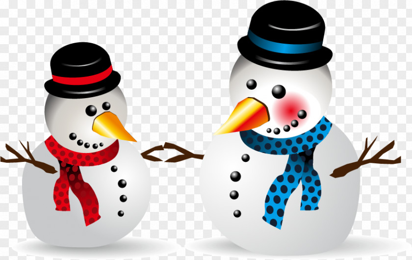 Winter Snowman Vector Material Christmas PNG