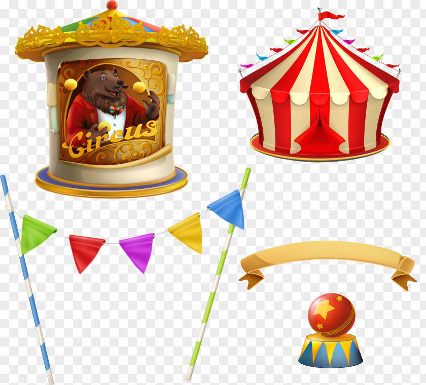 Vector Cute Cartoon Circus Toys PNG