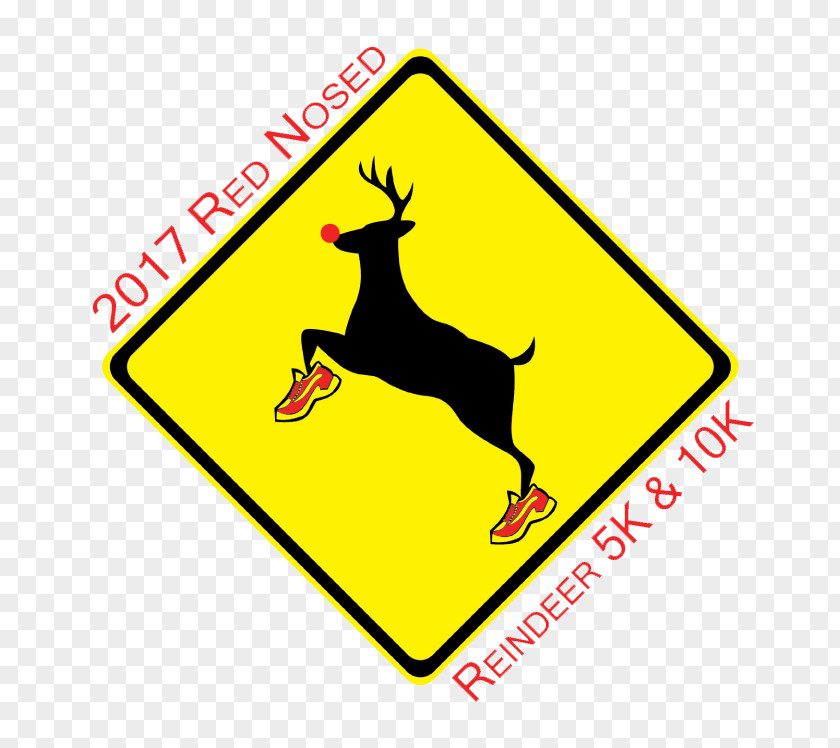 Deer White-tailed Traffic Sign Warning PNG